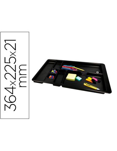 Bandeja Organizadora Q-Connect De Cajones Color Negro 364X225X21 Mm