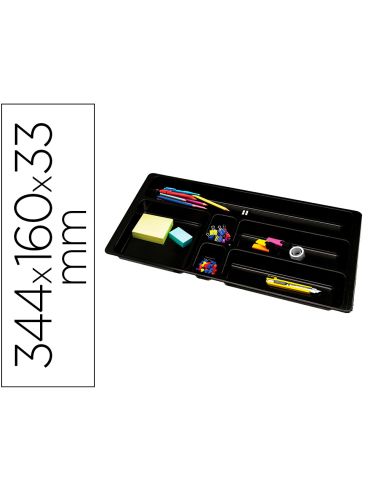 Bandeja Organizadora Q-Connect De Cajones Color Negro 344X160X33 Mm
