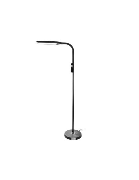 Lampara De Suelo Q-Connect Led 15W 850 Lm 3 Niveles Color Brillo Regulable Cuello Flexible Control Remoto Negro