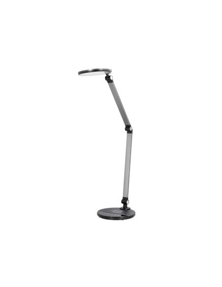 Lampara De Escritorio Q-Connect Led 9W 600 Lm Tactil 3 Niveles Color Cabeza Brazo Orientable Inalambrica Negro