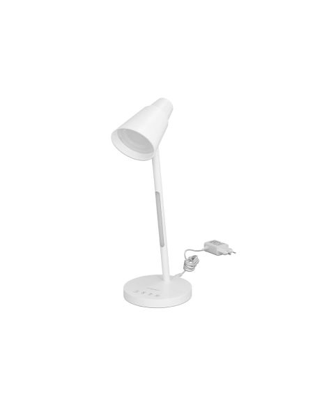 Lampara De Escritorio Q-Connect Led 6W 360 Lm Tactil 3 Niveles Color Luz Nocturna Cabeza Orientable Blanco