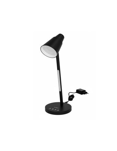 Lampara De Escritorio Q-Connect Led 6W 360 Lm Tactil 3 Niveles Color Luz Nocturna Cabeza Orientable Negro