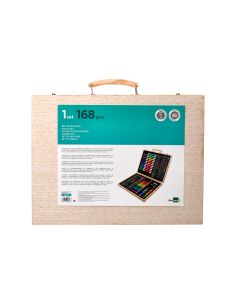 Estuche De Pintura Liderpapel Madera 168 Piezas Maletin 39,3X30X4,8 Cm 2