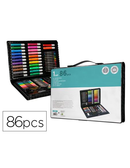 Estuche De Pintura Liderpapel Plastico 86 Piezas 34X23X3,2 Cm