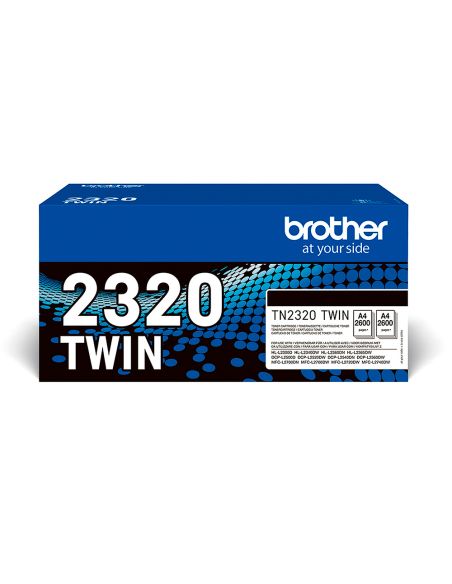 Toner Brother Tn-2320 Dcpl2520Dw /2540D/ Mfcl2700Dw / 2720Dw / 2740Dw Negro 2600 Paginas Pack 2 Unidades