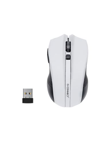 Raton Q-Connect Optico Inalambrico 1000 Dpi Receptor Usb 2,4 Ghz Blanco