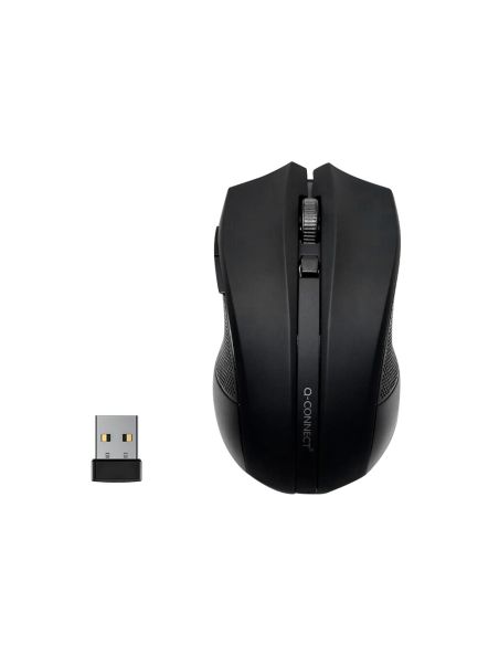 Raton Q-Connect Optico Inalambrico 1000 Dpi Receptor Usb 2,4 Ghz Negro