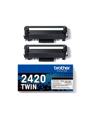 Toner Brother Tn2420Twin Para Dcp-L2510/ 2530 / 2550 / Hl-L2375 Negro 3000 Paginas Pack 2 Unidades