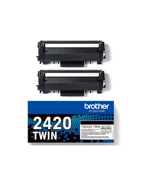 Toner Brother Tn2420Twin Para Dcp-L2510/ 2530 / 2550 / Hl-L2375 Negro 3000 Paginas Pack 2 Unidades