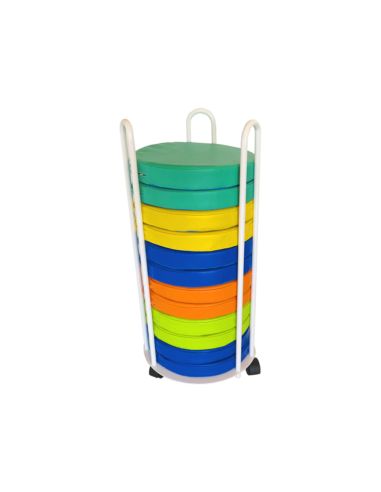 Carro Portacojines Sumo Didactic + 12 Pufs Colores Surtidos 35/40 Cm Diametro X 82 Cm