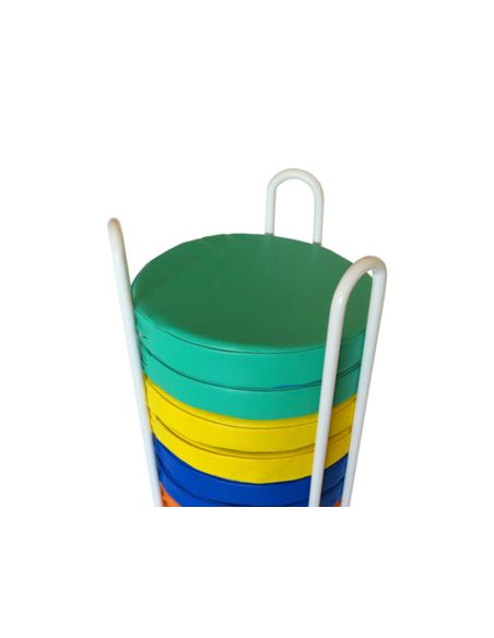 Carro Portacojines Sumo Didactic + 12 Pufs Colores Surtidos 35/40 Cm Diametro X 82 Cm