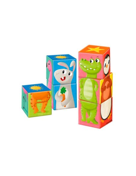 Puzle Goula Cubos De Carton Apilables Match&Mix 6 Piezas