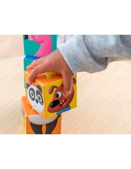 Puzle Goula Cubos De Carton Apilables Match&Mix 6 Piezas