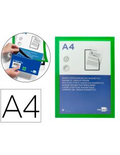 Marco Porta Anuncios Liderpapel Magnetico Din A4 Dorso Adhesivo Removible Color Verde