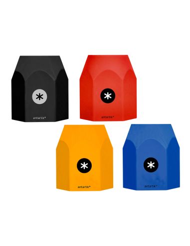 Cubilete Portalapices Antartik Azul Mostaza Negro Y Rojo Opaco Silicona Hexagonal 95X85X75 Mm
