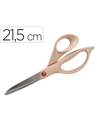 Tijera Oficina Liderpapel Acero Inoxidable Mango Eco Material 8" 21,5 Cm En Blister