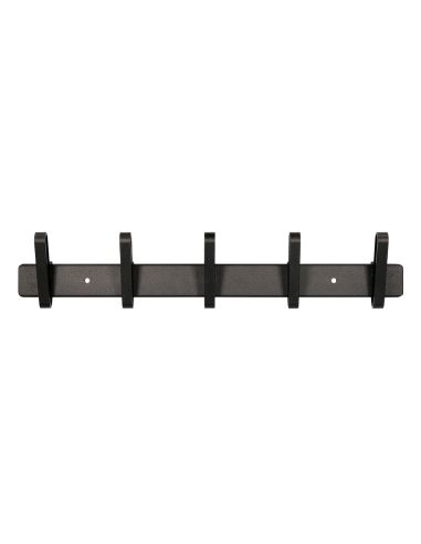 Perchero Liderpapel Pared Metalico 5 Colgadores Color Negro 430X88X55 Mm