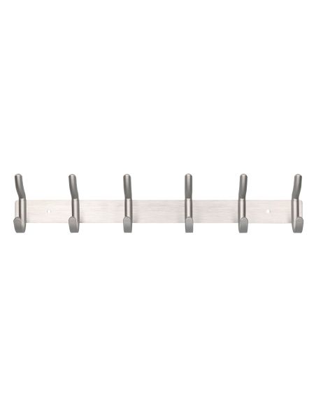 Perchero Liderpapel Pared Metalico 6 Colgadores Color Plata Mate 430X88X55 Mm