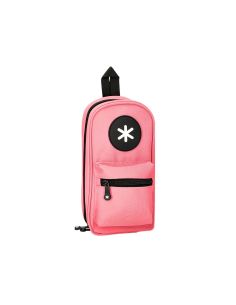 Estuche Portatodo Antartik Forma De Mochila Con Bolsillo Y 4 Departamentos Color Coral 230X50X120 Mm