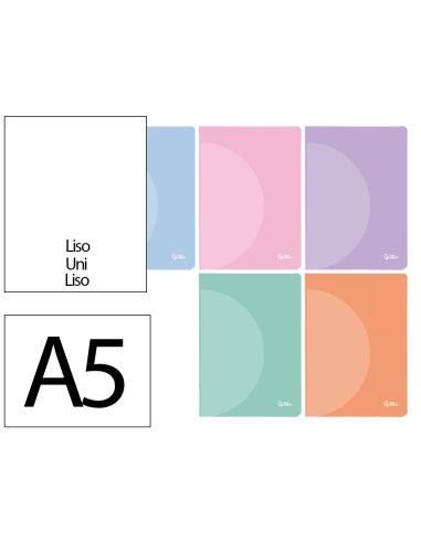 Libreta Liderpapel 360 Tapa De Plastico A5 48 Hojas 90Gr Liso Sin Margen Colores Pastel Surtidos