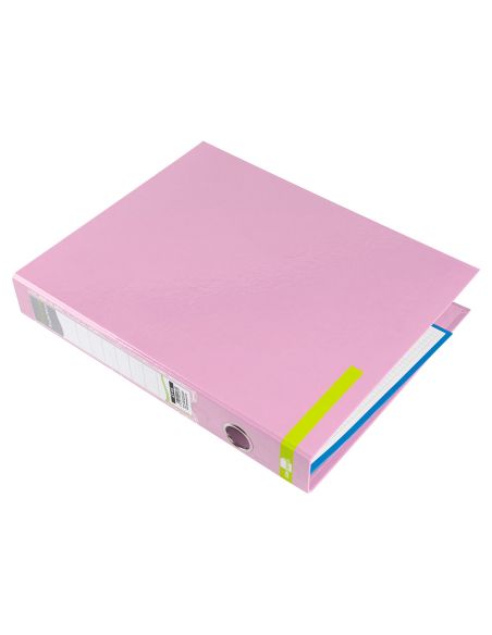 Carpeta De 2 Anillas 25 Mm Mixtas Liderpapel A4 Forrado Color System Con Ollao Y Tarjetero Rosa
