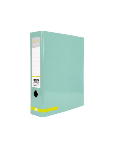 Archivador De Palanca Liderpapel A4 Color System Forrado Sin Rado Lomo 80 Mm Menta Compresor Metalico