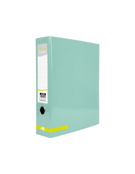 Archivador De Palanca Liderpapel A4 Color System Forrado Sin Rado Lomo 80 Mm Menta Compresor Metalico