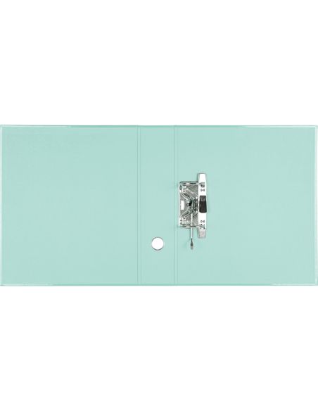 Archivador De Palanca Liderpapel A4 Color System Forrado Sin Rado Lomo 80 Mm Menta Compresor Metalico