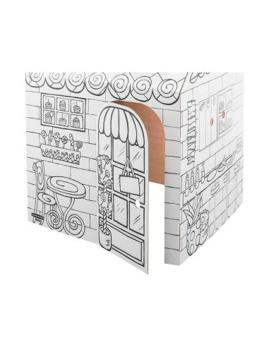 Casa De Juego Bankers Box Playhouse Pasteleria Para Pintar Fabricada En Carton Reciclado 1210X960X810 Mm