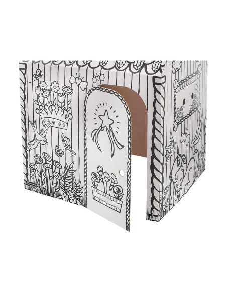 Casa De Juego Bankers Box Playhouse Unicornio Para Pintar Fabricada En Carton Reciclado 1210X960X810 Mm