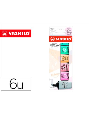 Rotulador Stabilo Boss Mini Pastel Love Estuche De 6 Unidades Colores Surtidos
