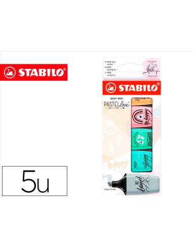 Rotulador Stabilo Boss Mini Pastel Love Estuche De 5 Unidades Colores Surtidos