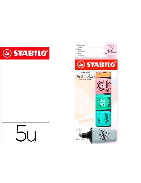 Rotulador Stabilo Boss Mini Pastel Love Estuche De 5 Unidades Colores Surtidos