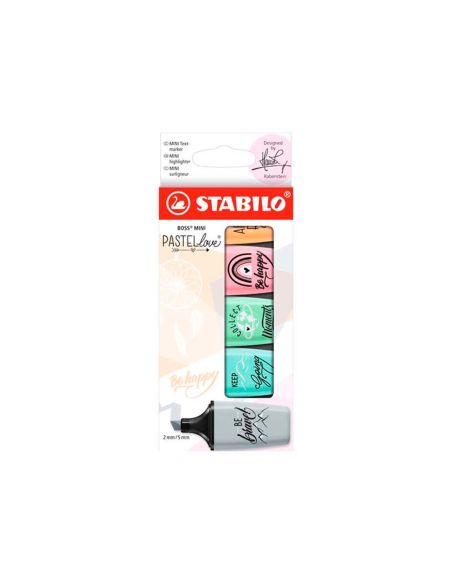 Rotulador Stabilo Boss Mini Pastel Love Estuche De 5 Unidades Colores Surtidos