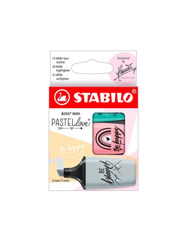 Rotulador Stabilo Boss Mini Pastel Love Estuche De 3 Unidades Pizca De Menta/Rubor Rosa/Toque De Turquesa