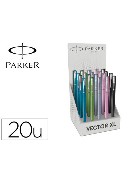 Pluma Parker Vector Xl Plumin F Expositor De 20 Unidades Colores Surtidos|Libreriasalesiana