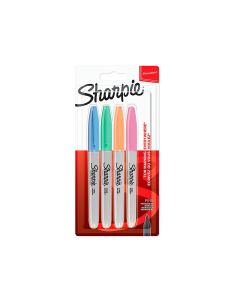 Rotulador Sharpie Permanente Fino Blister 4 Unidades Colores Pastel Surtidos 2