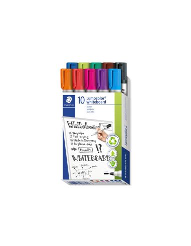 Rotulador Staedtler Lumocolor 351 Para Pizarra Blanca Punta Redonda 2 Mm Recargable Caja 10 Unidades Colores Surtidos|Libreriasalesiana