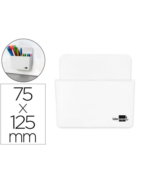 Cubilete Portalapices Liderpapel Blanco Opaco Plastico Magnetico 125X75X40 Mm