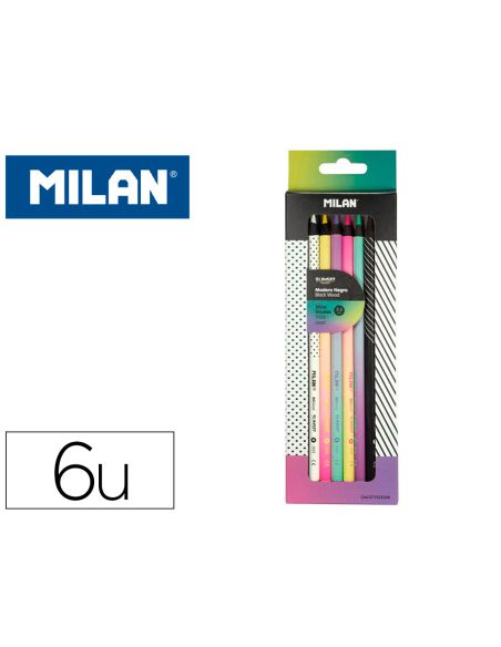 Lapices De Colores Milan Sunset Mina Gruesa 3,5 Mm Caja De 6 Unidades Colores Surtidos