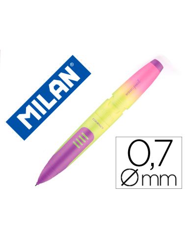 Portaminas Milan Compact Sunset 0,7 Mm Con Goma De Borrar Colores Surtidos
