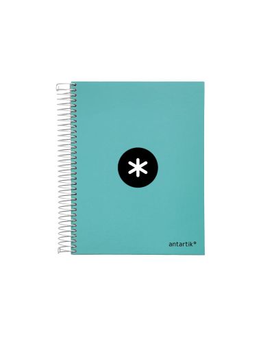 Cuaderno Espiral A5 Micro Antartik Tapa Forrada120H 90 Gr Liso 5 Bandas 6 Taladros Color Menta|Libreriasalesiana