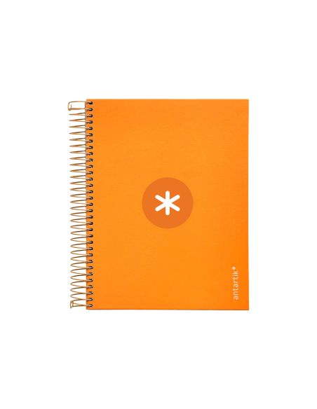 Cuaderno Espiral A5 Micro Antartik Tapa Forrada120H 90 Gr Cuadro 5Mm 5 Bandas6 Taladros Color Mostaza