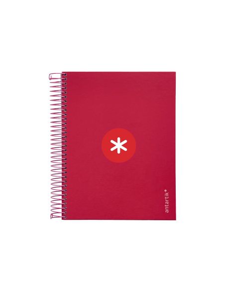 Cuaderno Espiral A5 Micro Antartik Tapa Forrada120H 90 Gr Cuadro 5Mm 5 Bandas6 Taladros Color Frambuesa|Libreriasalesiana