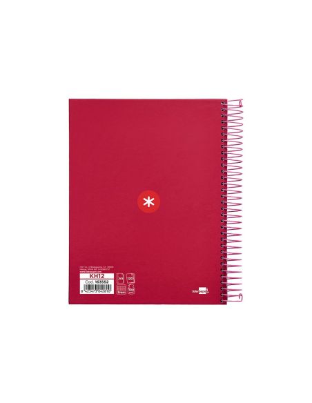 Cuaderno Espiral A5 Micro Antartik Tapa Forrada120H 90 Gr Cuadro 5Mm 5 Bandas6 Taladros Color Frambuesa|Libreriasalesiana