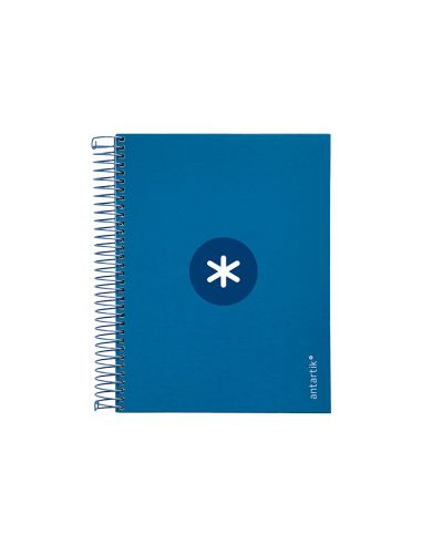 Cuaderno Espiral A5 Micro Antartik Tapa Forrada120H 90 Gr Cuadro 5Mm 5 Bandas6 Taladros Color Azul Oscuro