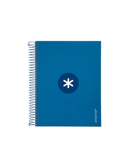 Cuaderno Espiral A5 Micro Antartik Tapa Forrada120H 90 Gr Cuadro 5Mm 5 Bandas6 Taladros Color Azul Oscuro