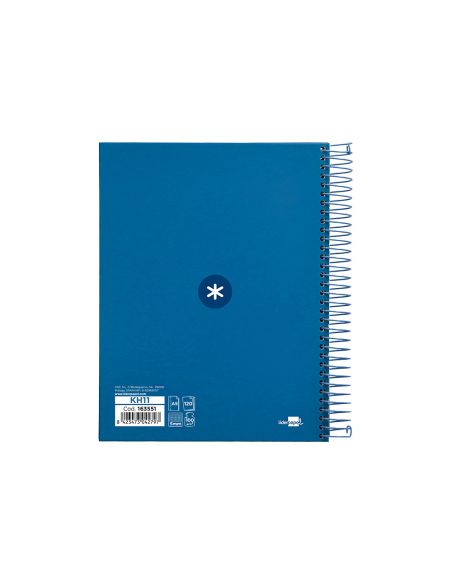 Cuaderno Espiral A5 Micro Antartik Tapa Forrada120H 90 Gr Cuadro 5Mm 5 Bandas6 Taladros Color Azul Oscuro