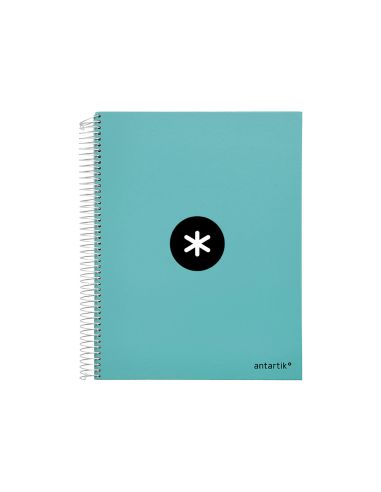 Cuaderno Espiral A4 Micro Antartik Tapa Forrada 120H 90 Gr Liso 5 Bandas 4 Taladros Color Menta