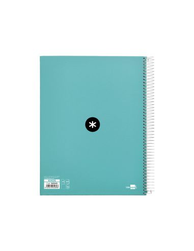 Cuaderno Espiral A4 Micro Antartik Tapa Forrada 120H 90 Gr Liso 5 Bandas 4 Taladros Color Menta